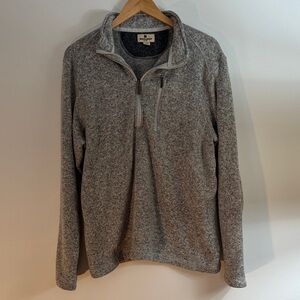 ✅ WOOLRICH Super Soft Long Sleeve Fleece Quarter Zip Pullover Marled Gray Sz XL